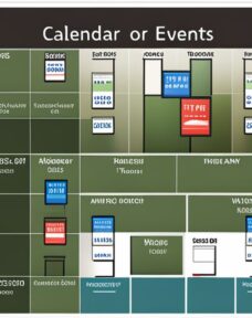 Calendar of events on website